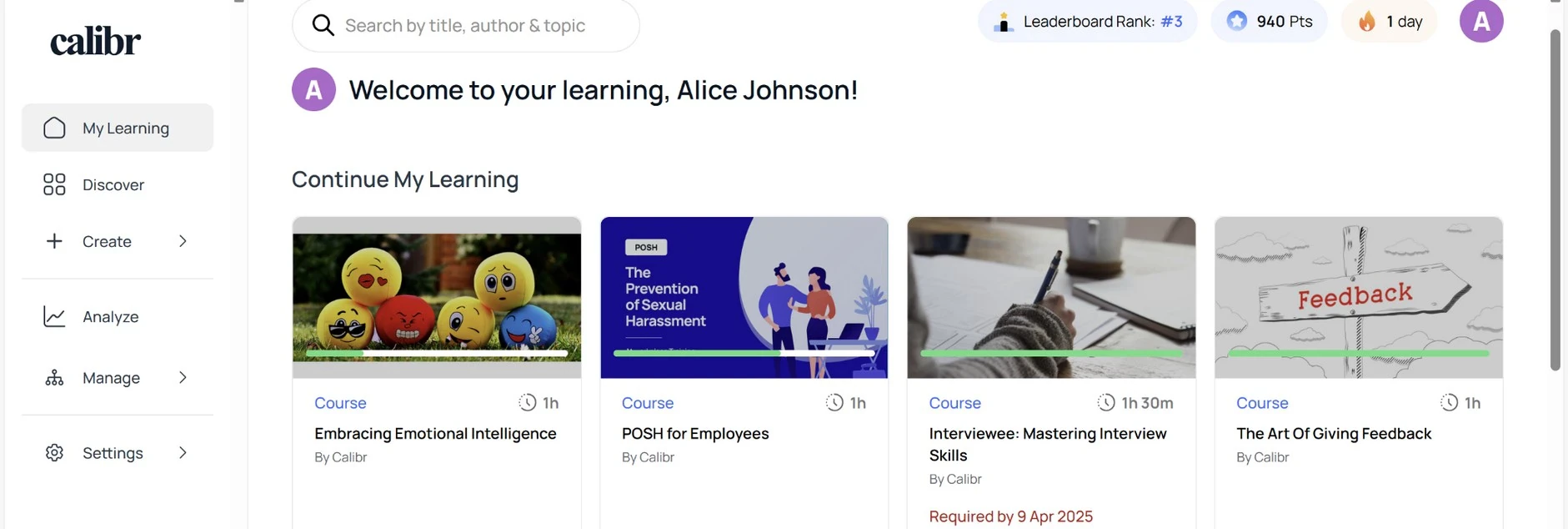 Calibr Product Feature