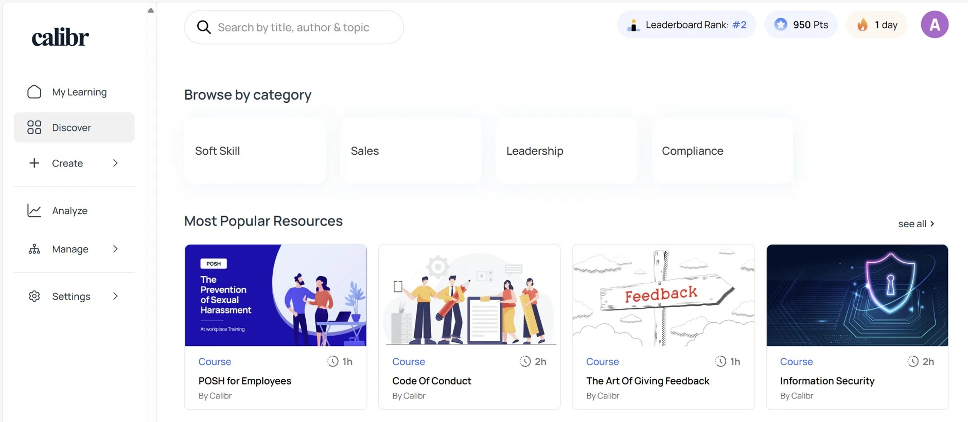 Calibr Product Feature